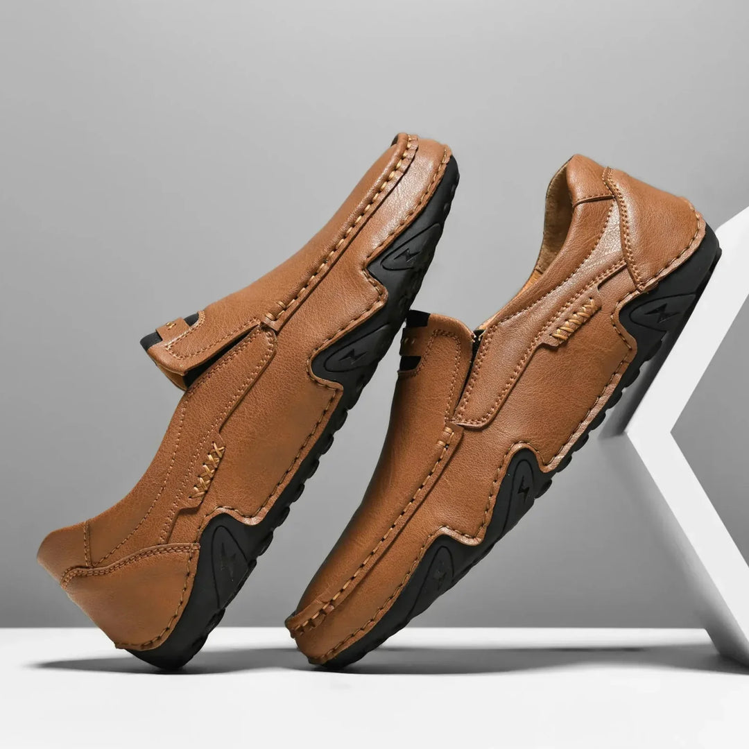 Mens Leather Loafers Slip-On Classic Fit