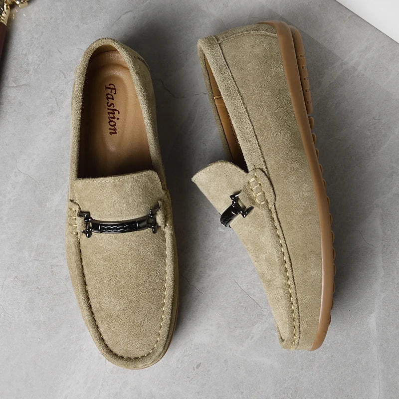 Mens Loafers Suede Slip-On