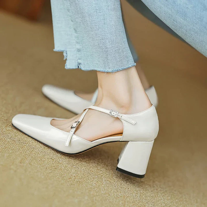 Womens Genuine Leather Heels Classic Fit