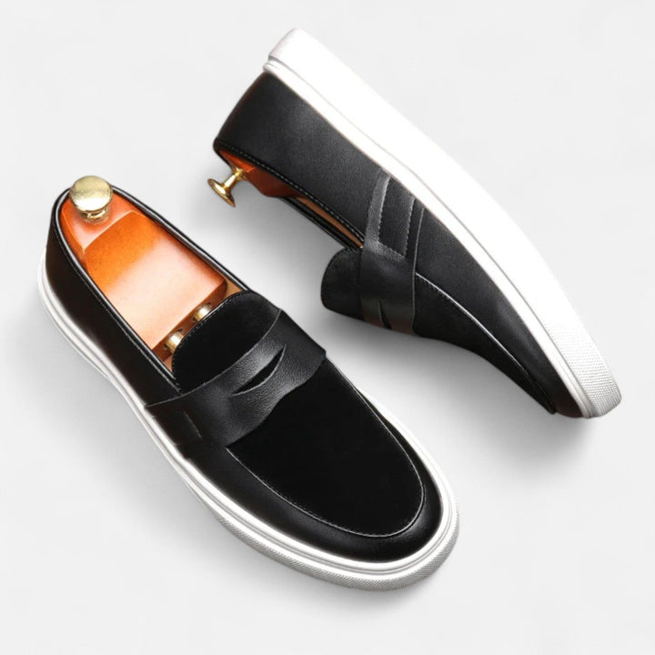 Mens Penny Loafers Hybrid Leather Slip-On