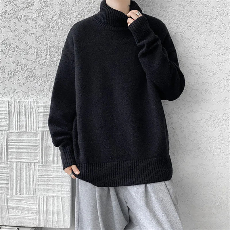 Mens Turtleneck Sweater Knit Cozy Fit
