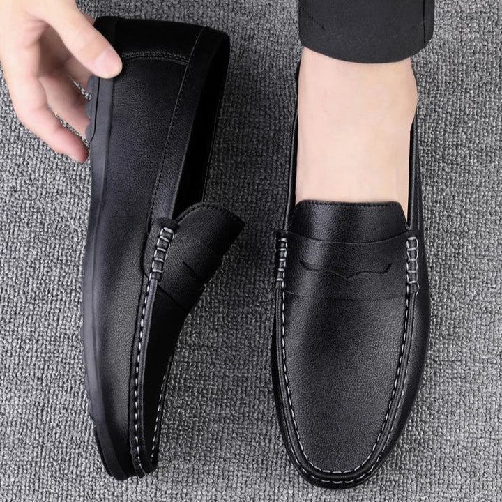 Mens Penny Loafers Leather Slip-On