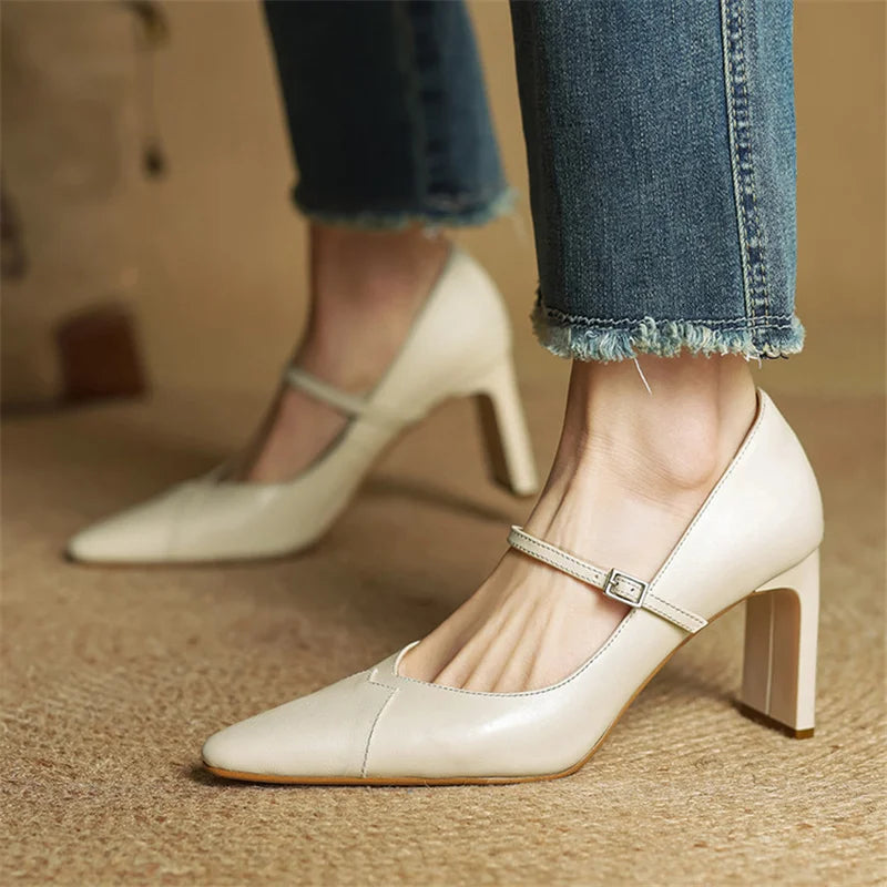 Womens Heels Genuine Leather Classic Fit