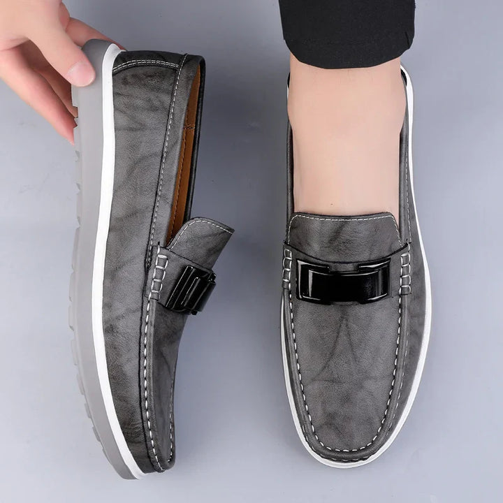 Mens Loafers Genuine Leather Slip-On