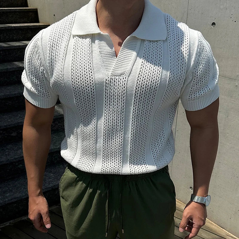 Mens Polo Shirt Lightweight Ventilated Fit
