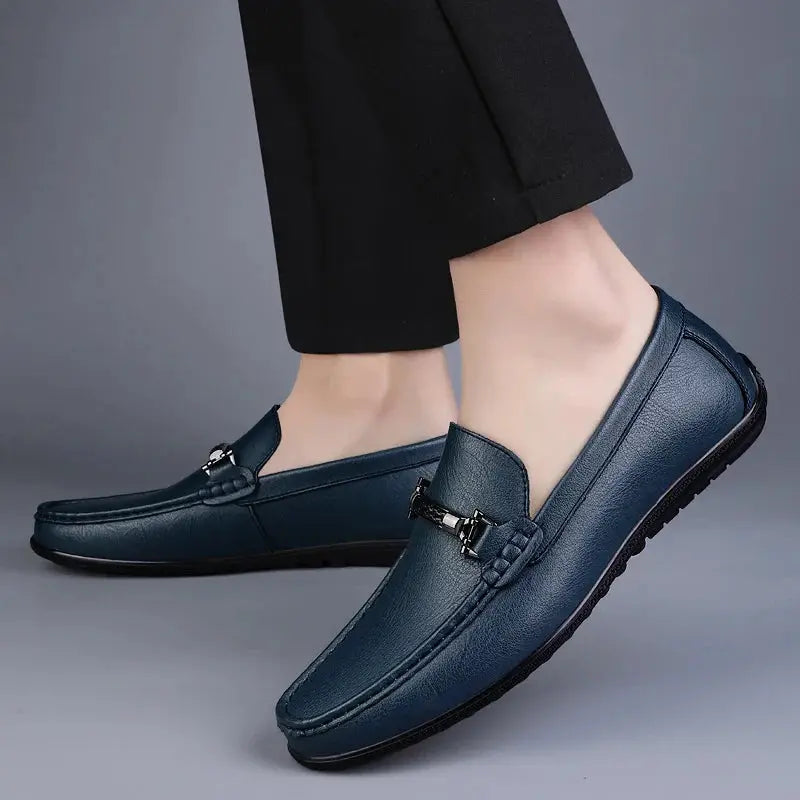 Mens Leather Loafers Classic Style with Modern Detail