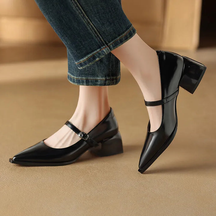 Womens Leather Heels Genuine Leather Upper