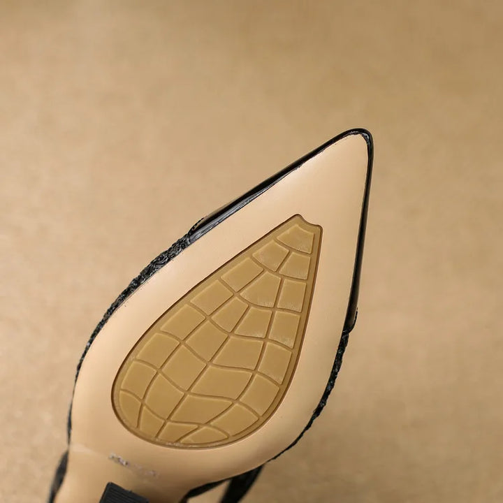 Womens Slingback Shoes Genuine Leather Velour
