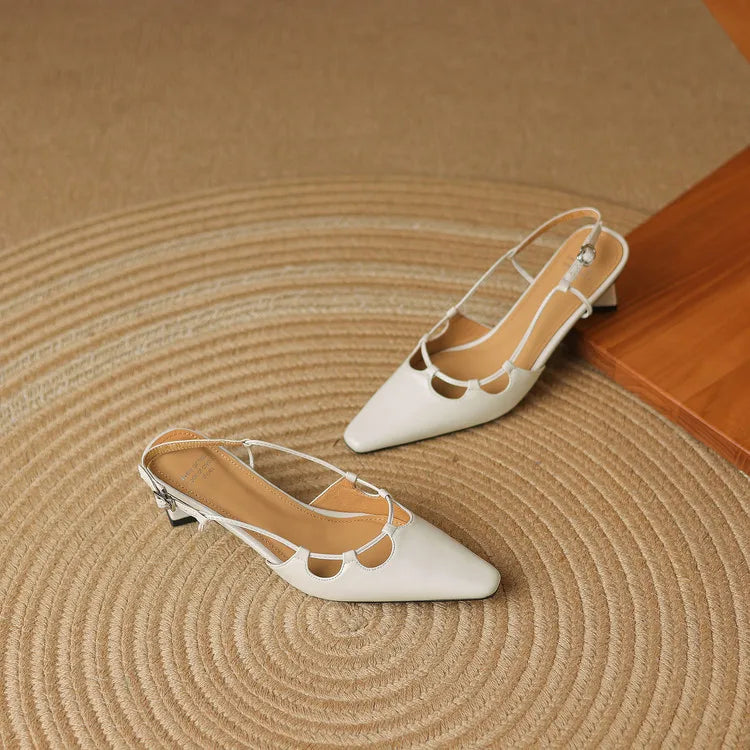 Womens Genuine Leather Slingback Shoes
