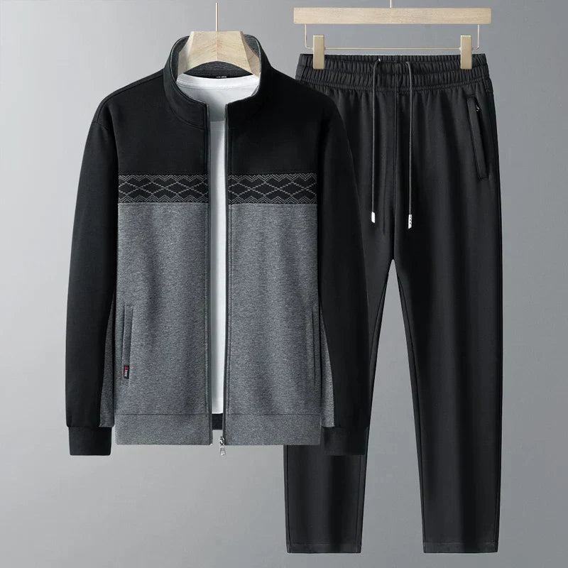 Mens Tracksuit Set Zip-Up Relaxed Fit - BritishMode