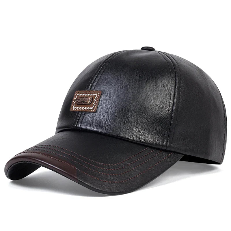 Mens Leather Hat Classic Fit