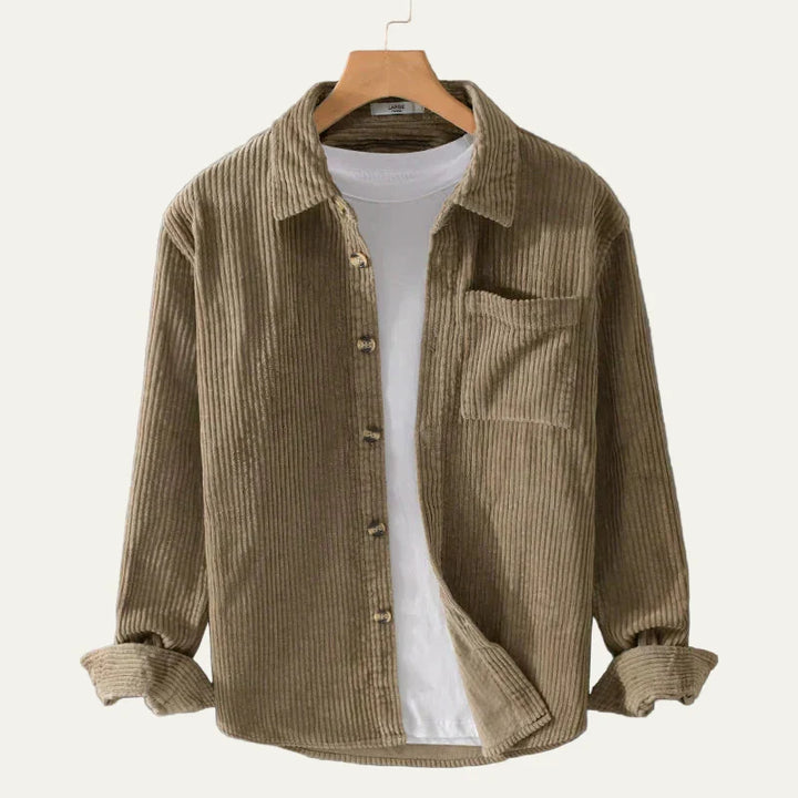 Mens Corduroy Overshirt Wide Wale Button-Up