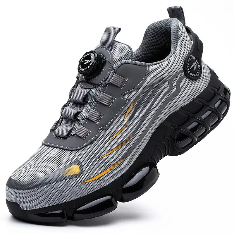 Mens Safety Shoes Steel Toe Rotating Buckle Closure
