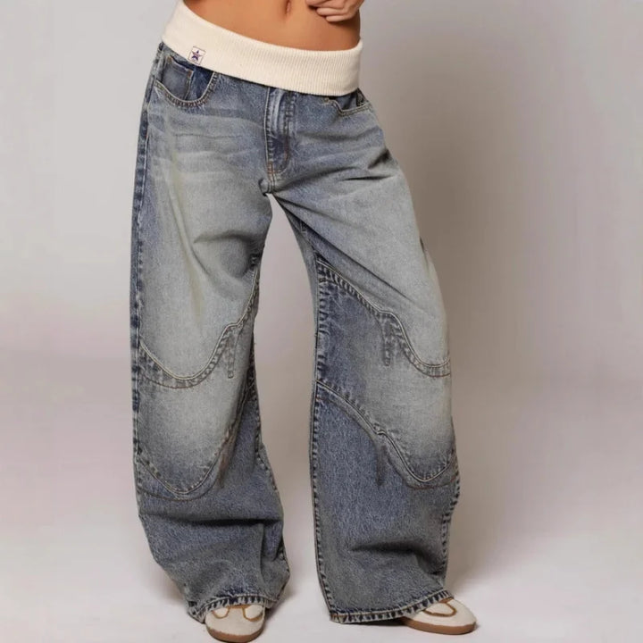 Unisex Wide Leg Denim Jeans Baggy Streetwear Fit