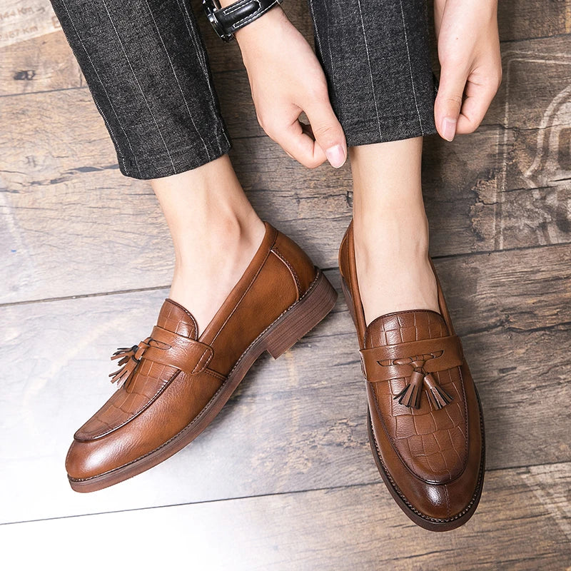 Mens Leather Moccasin Loafers