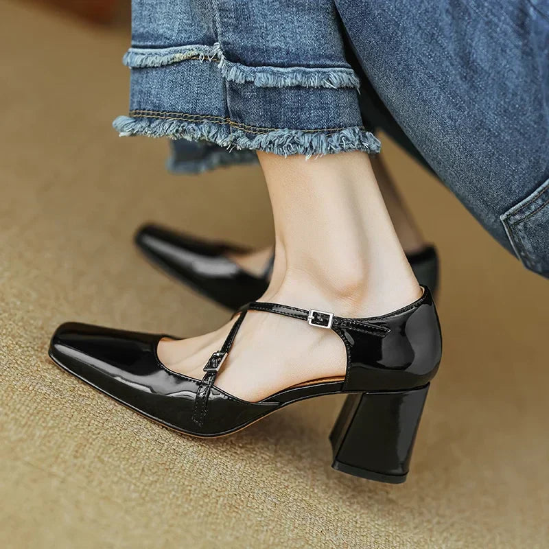 Womens Genuine Leather Heels Classic Fit