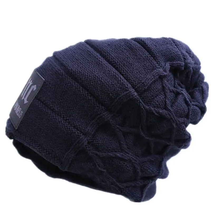 Unisex Knit Winter Hat with Faux Fur Lining Warm