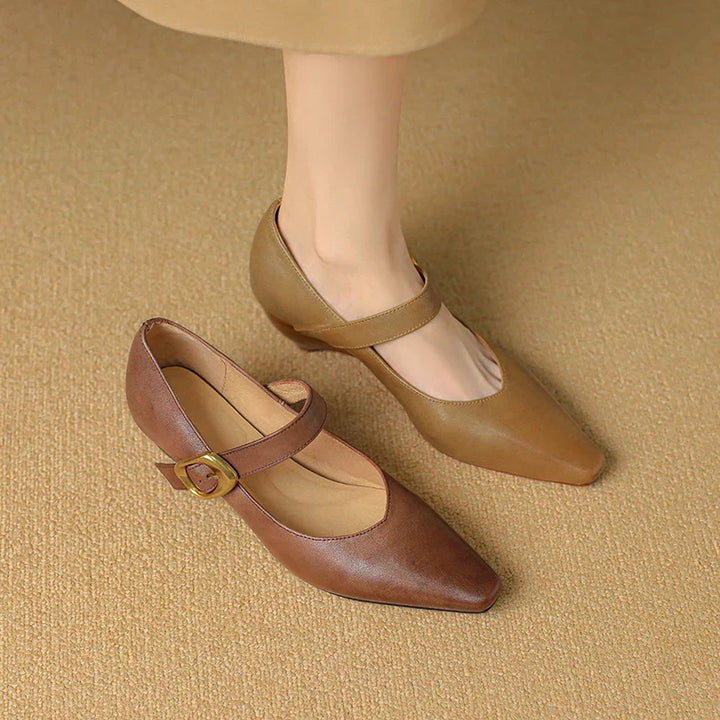 Womens Genuine Leather Heels Classic Fit