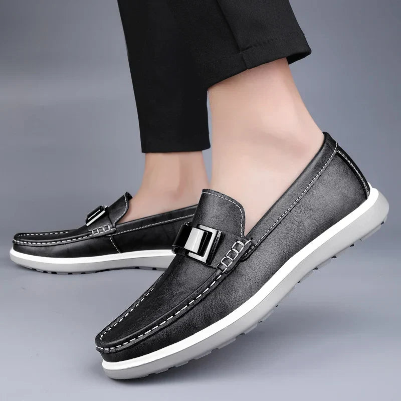 Mens Loafers Genuine Leather Slip-On