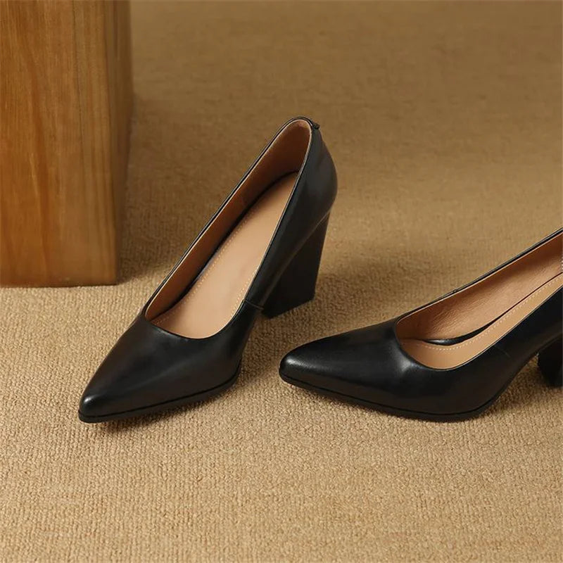 Womens Heels Genuine Leather Classic Fit