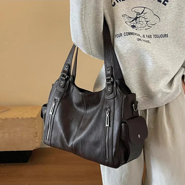 Unisex School Backpack with Shoulder Strap and Zipper Closure