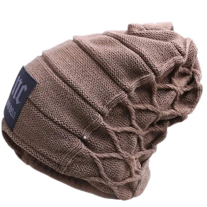 Unisex Knit Winter Hat with Faux Fur Lining Warm