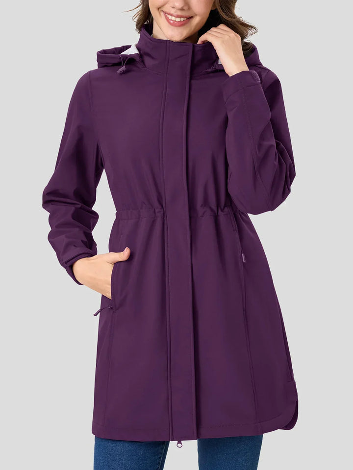 Womens Parka Jacket Breathable Lightweight Water Resistant