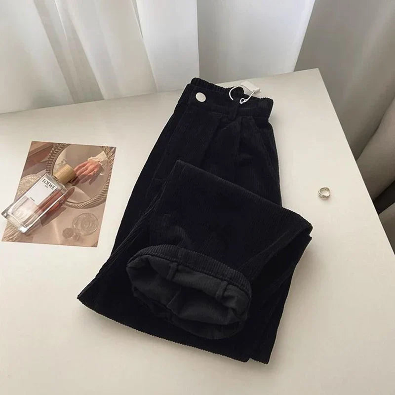 Womens Wide Leg Corduroy Pants Comfortable Fit