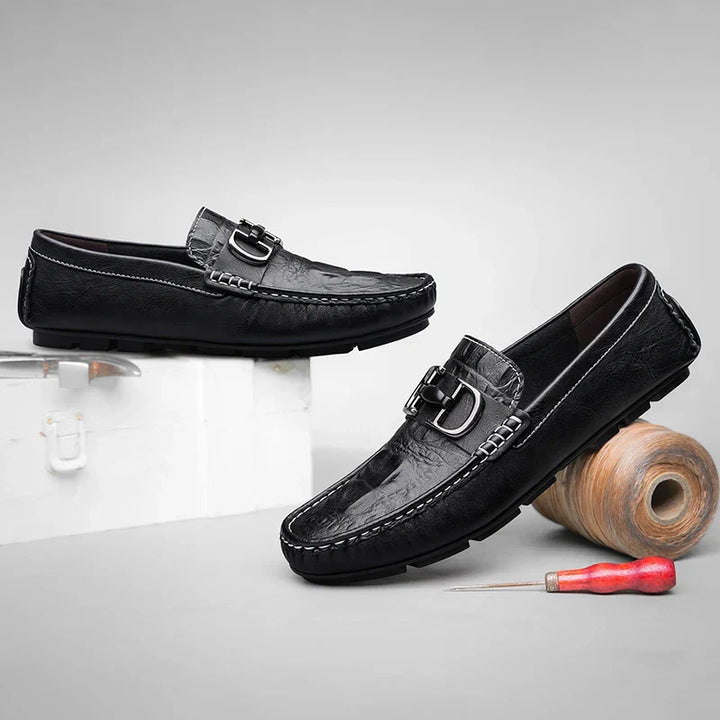 Mens Loafers Genuine Leather Slip-On