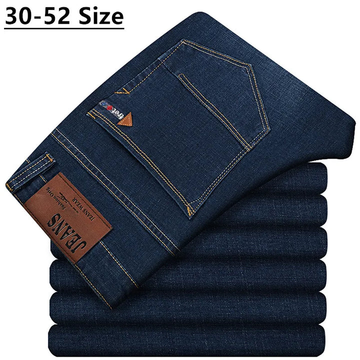 Mens Jeans Stretch Comfortable Large Fit Straight Leg - BritishMode