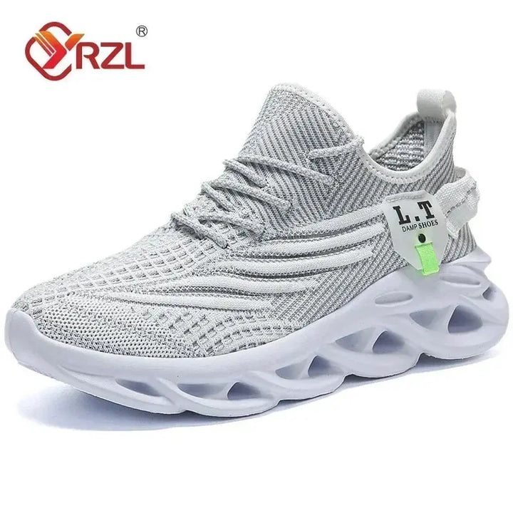 Mens Running Sneakers Breathable Mesh Shock Absorbing Sole