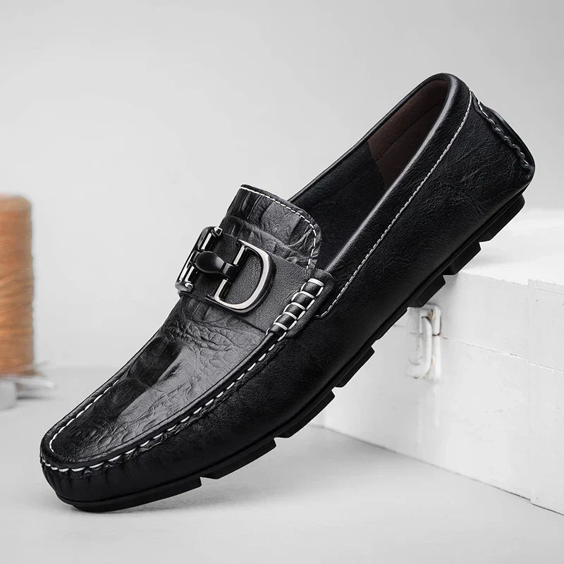 Mens Loafers Genuine Leather Slip-On