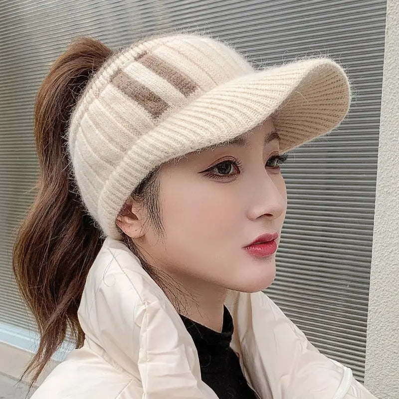 Womens Cable Knit Hat Warm