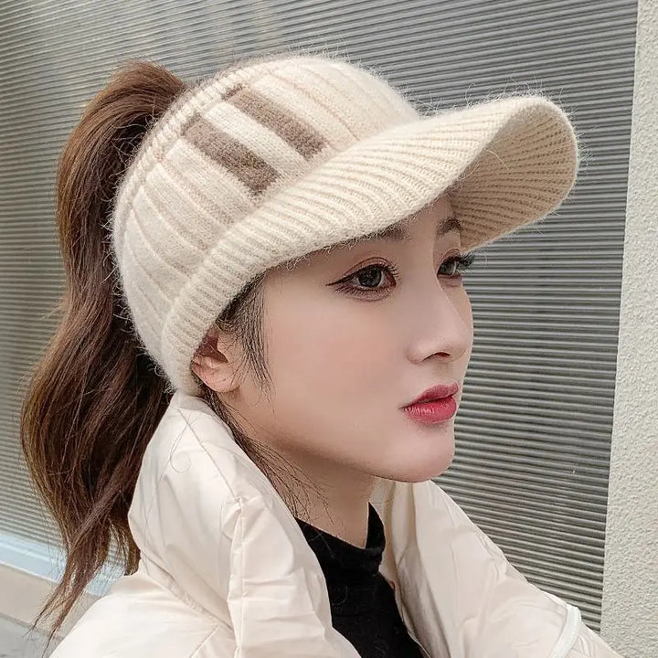 Womens Cable Knit Hat Warm