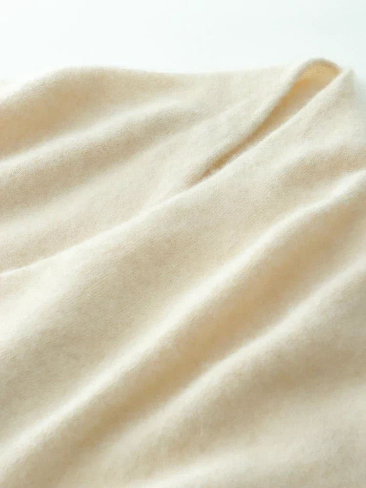 Womens Cashmere Wrap Sweater Soft Knit Crossover Style