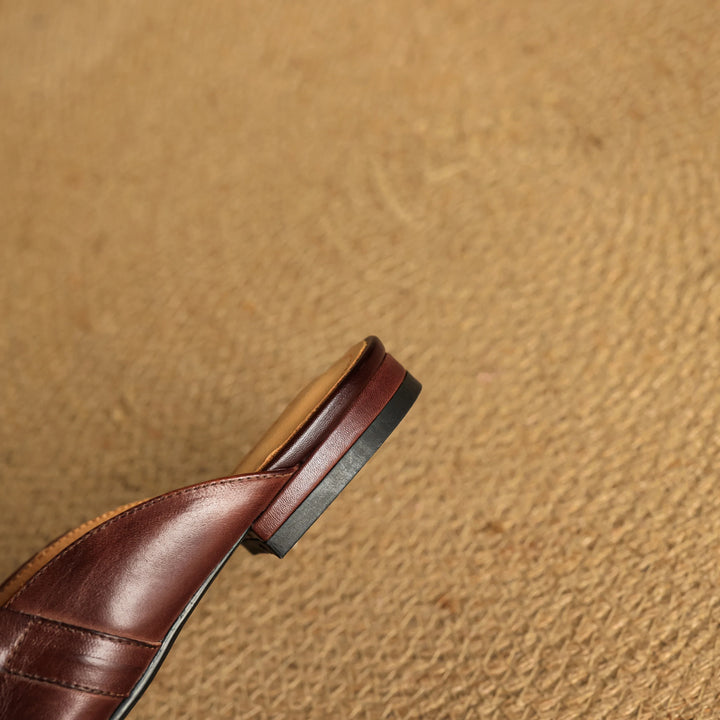 Womens Leather Mules Genuine Leather Slip-On