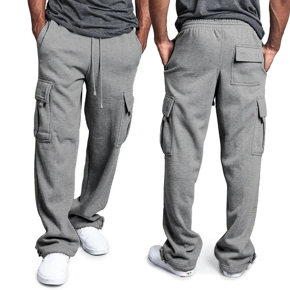 Mens Cargo Pants Multi-Pocket Relaxed Fit - BritishMode