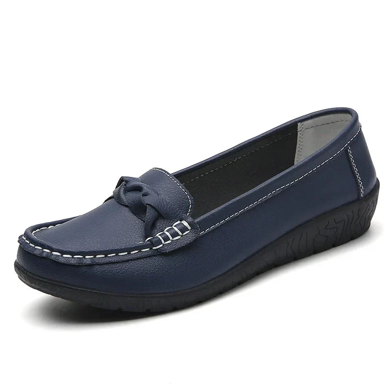 Mens Leather Slip-On Loafers Large Size
