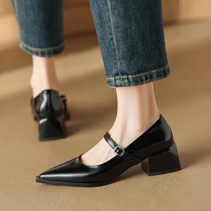 Womens Leather Heels Genuine Leather Upper