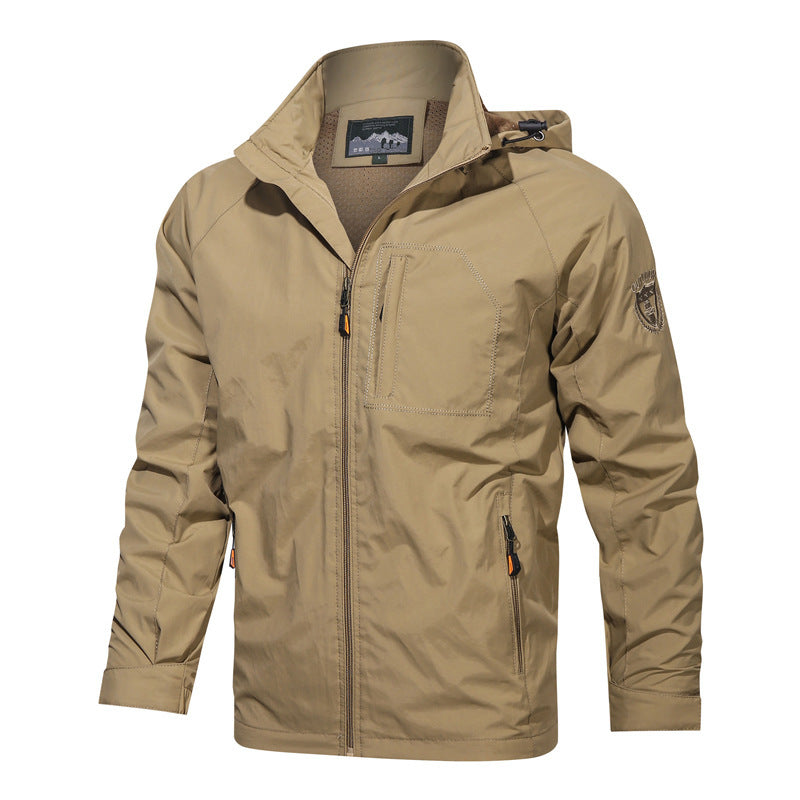 Mens Hoodie Jacket Water Resistant Casual Fit