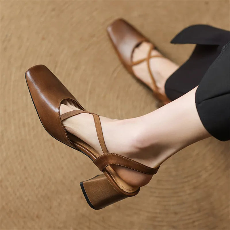 Womens Heels Genuine Leather Classic Fit