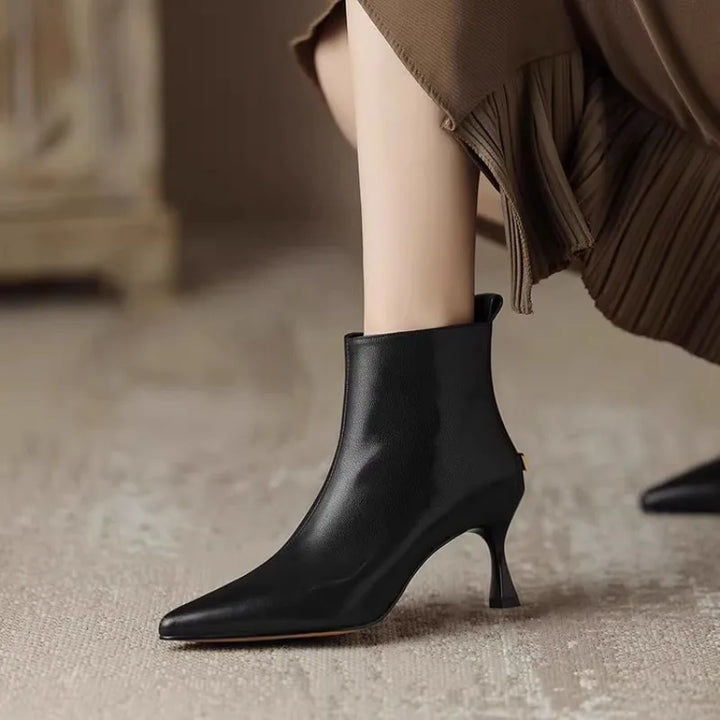 Womens Ankle Boots Suede Pointed Toe - BritishMode
