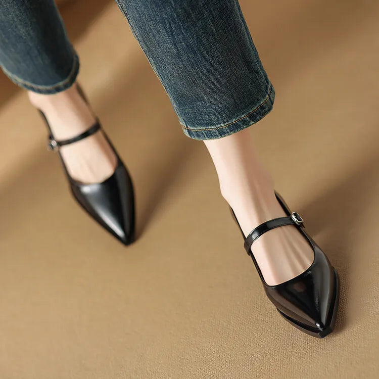 Womens Leather Heels Genuine Leather Upper