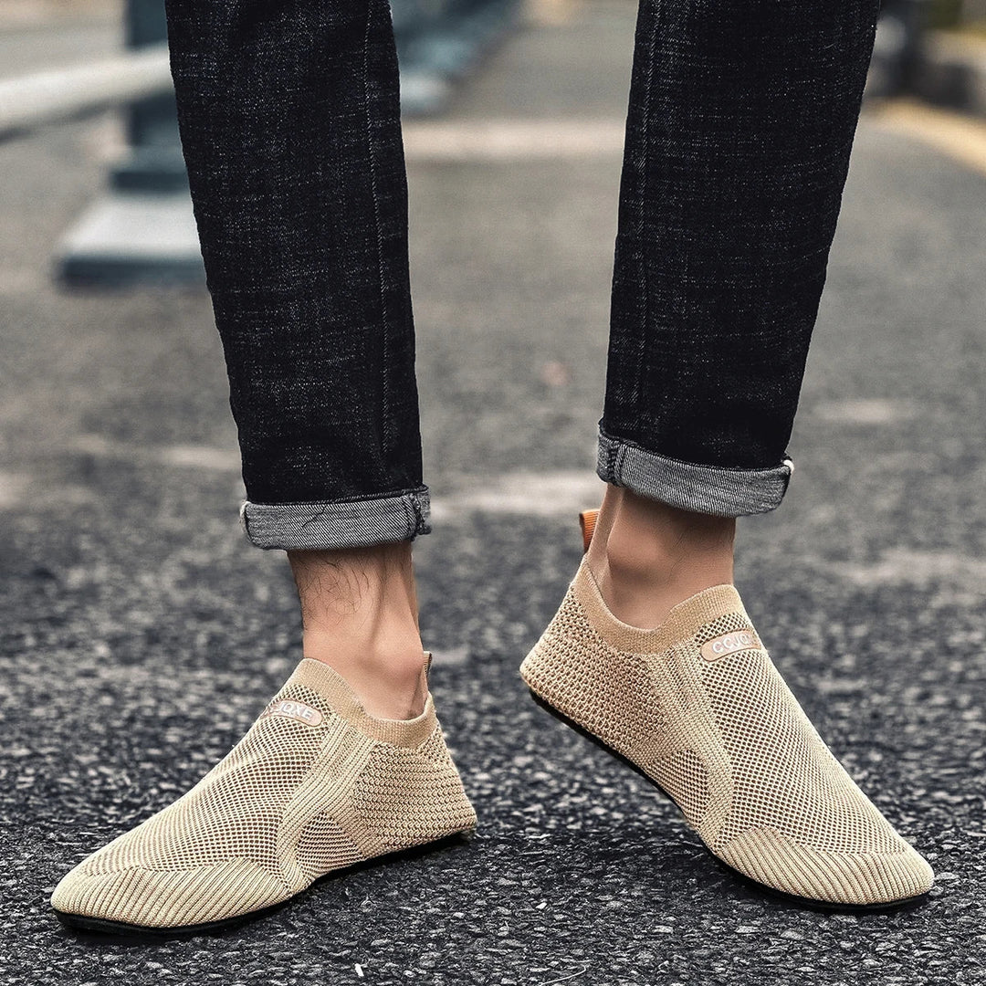 Mens Loafers Mesh Upper Slip-On