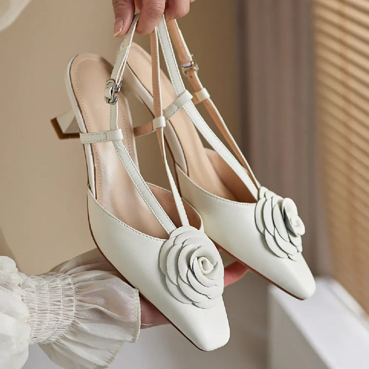 Womens Genuine Leather Slingback Shoes