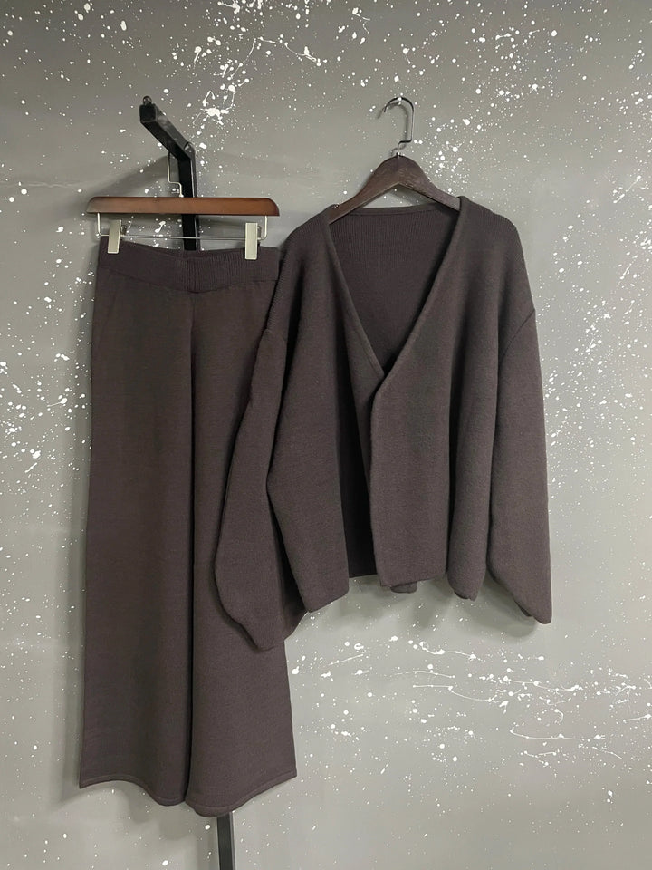 Womens Sweater and Trousers Set Cozy Fit