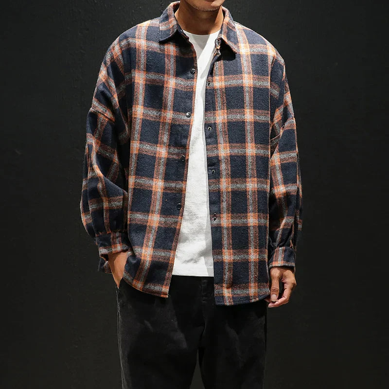 Mens Flannel Shirt Warm Long Sleeve Casual Fit