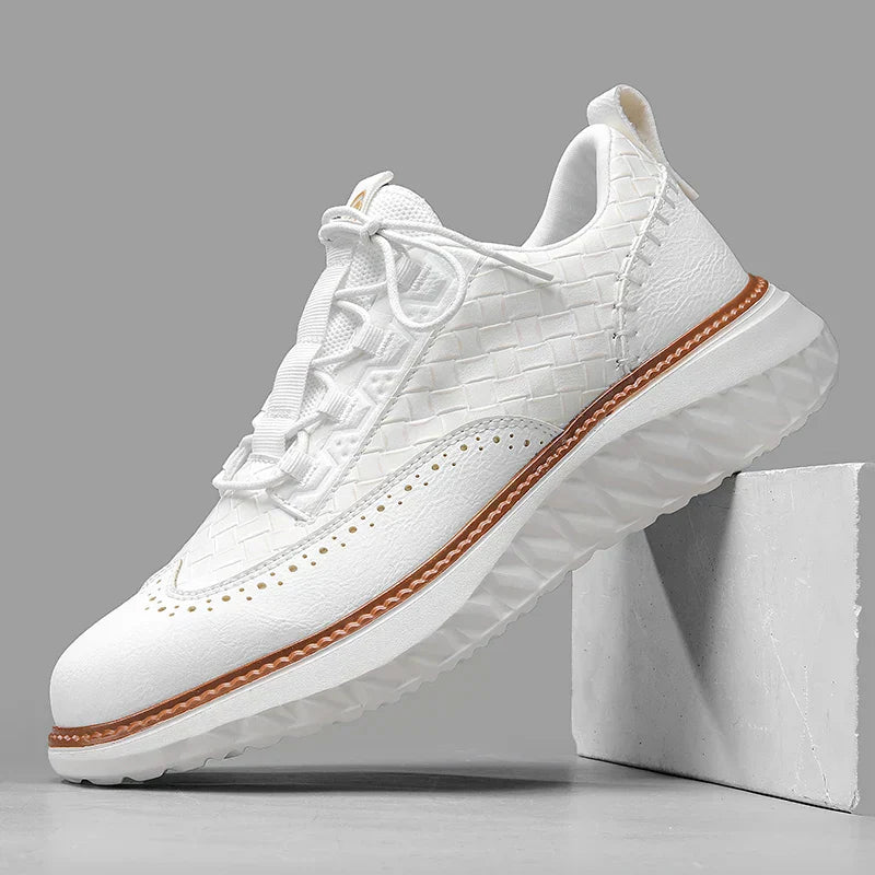 Mens Lace-Up Platform Walking Sneakers