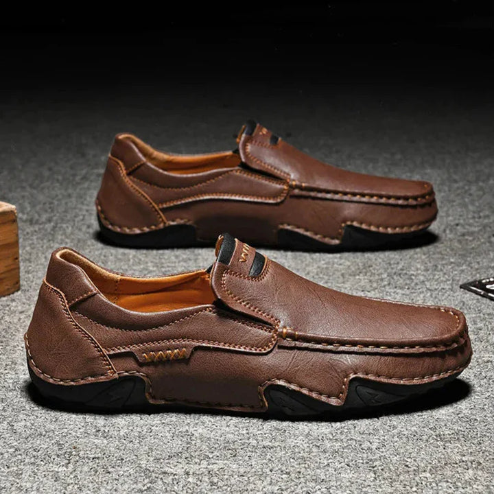 Mens Leather Loafers Slip-On Classic Fit