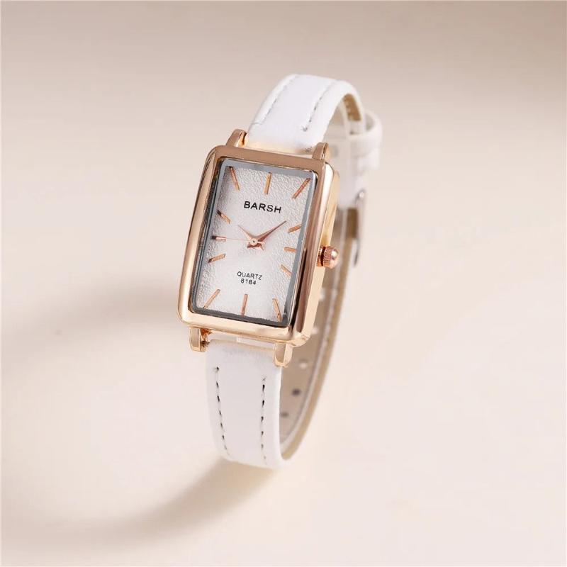 Unisex Slim Fit Rectangular Solid Wristwatch